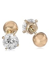 lovely little Reversible Cubic Zirconia stud baby earrings